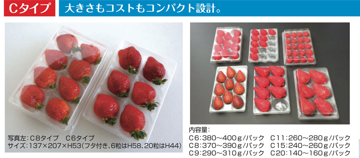 法人名・屋号必須】大石産業 いちご販売用容器 ゆりかーごC