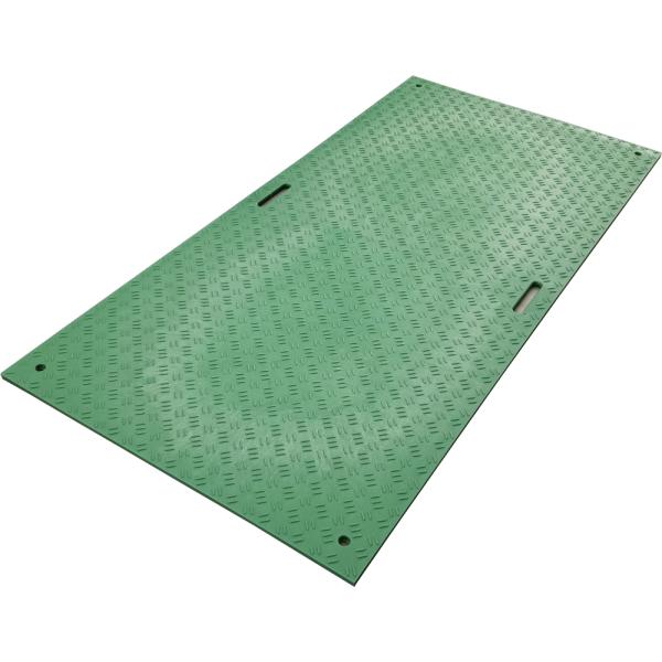ウッドプラスチックテクノロジー　Wﾎﾞｰﾄﾞ両面凸3×6 板厚13㎜ (緑) 910㎜×1820㎜×20㎜（持ち手穴4か所ﾀｲﾌﾟ）　B0918-20-GRSB-M4K4
