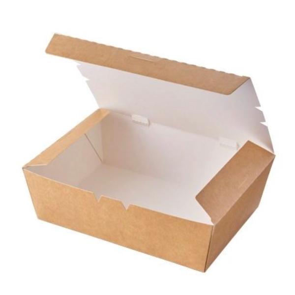 【ｹｰｽ販売・法人名・屋号必須】食品紙容器　KLPボックス3　ナチュラル（200個）　54816　ケーピープラテック