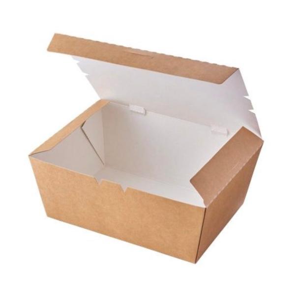 【ｹｰｽ販売・法人名・屋号必須】食品紙容器　KLPボックス4　ナチュラル（160個）　54817　ケーピープラテック