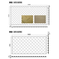 ウッドプラスチックテクノロジー　Diban 片面凸 厚型3×6 板厚13㎜ (茶系) 910㎜×1820㎜×15㎜　