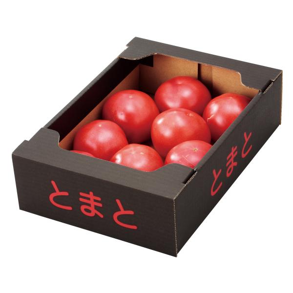 トマト　パワーシールド　2箱 ヤマニパッケージ トマト箱2kg黒 赤文字(150入) L-2249 | 資材の激安