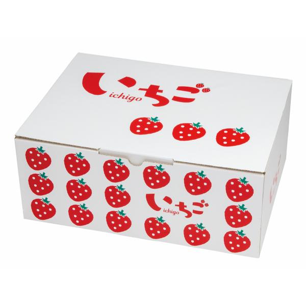 ヤマニパッケージ イラストいちご平詰め300g4P 2段BOX(50入) L